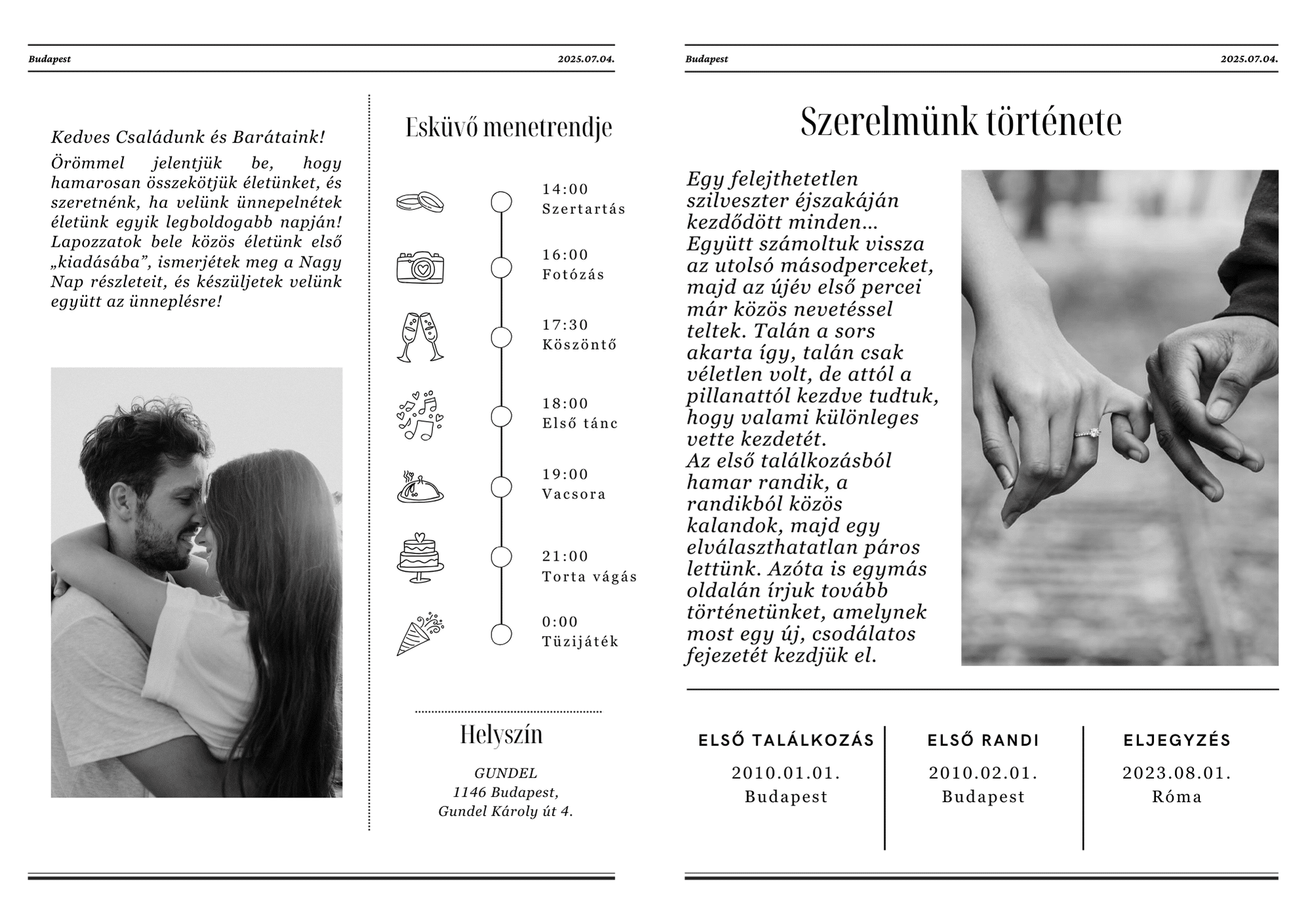Esküvői újság meghívó